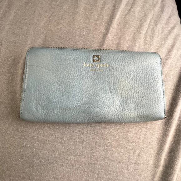 Pre-loved Kate Spade New York Light Blue Wallet Zip Around - Picture 1 of 9